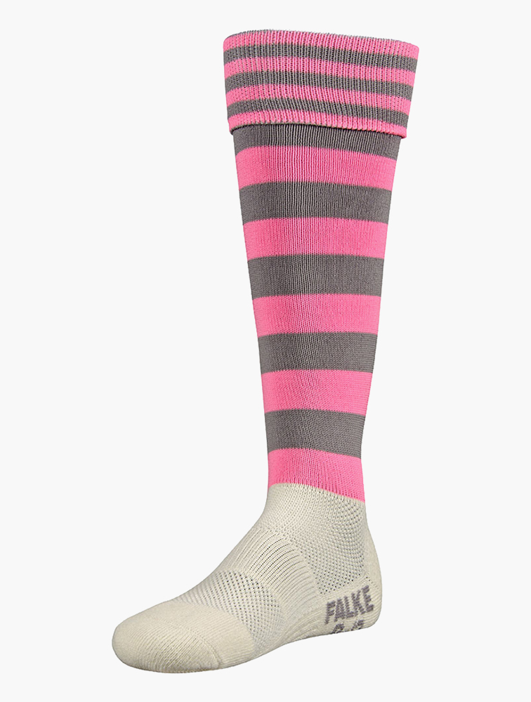 Shop Falke Eurosocks Grey & Pink Stripe Field Socks for Women & Men